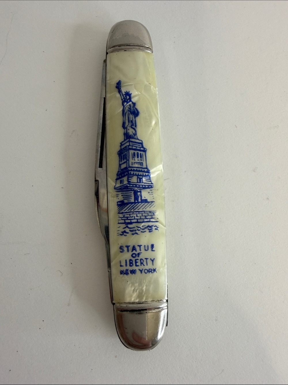 Vintage Imperial USA New York Statue of Liberty Souvenir Pen Pocket Knife MOP